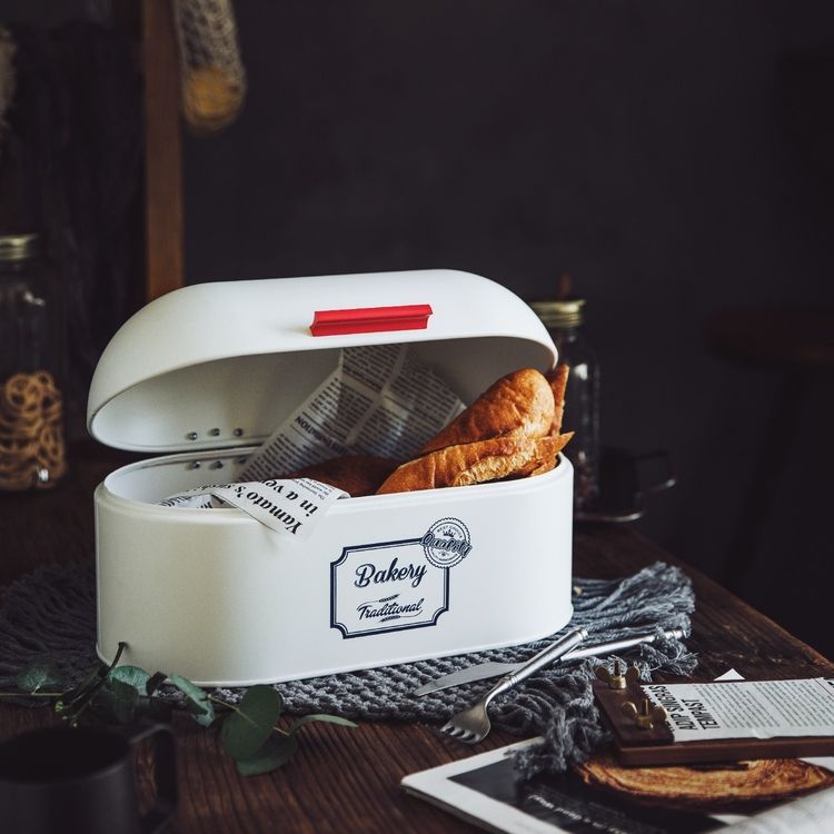 Accessoires de cuisine en métal de qualité alimentaire en acier inoxydable pain bac de rangement pain Toast boîte de stockage des aliments