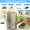 Intérieur en acier inoxydable avec filtre Conteneur Comptoir bac à compost cuisine