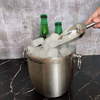 Seau à glace seau à champagne et à vin isolé à double paroi pour garder la glace congelée plus longtemps Seau à glace en acier inoxydable de 3 litres avec couvercle