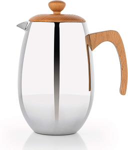 Cafetière à pression française en acier inoxydable, théière à double conservation de la chaleur