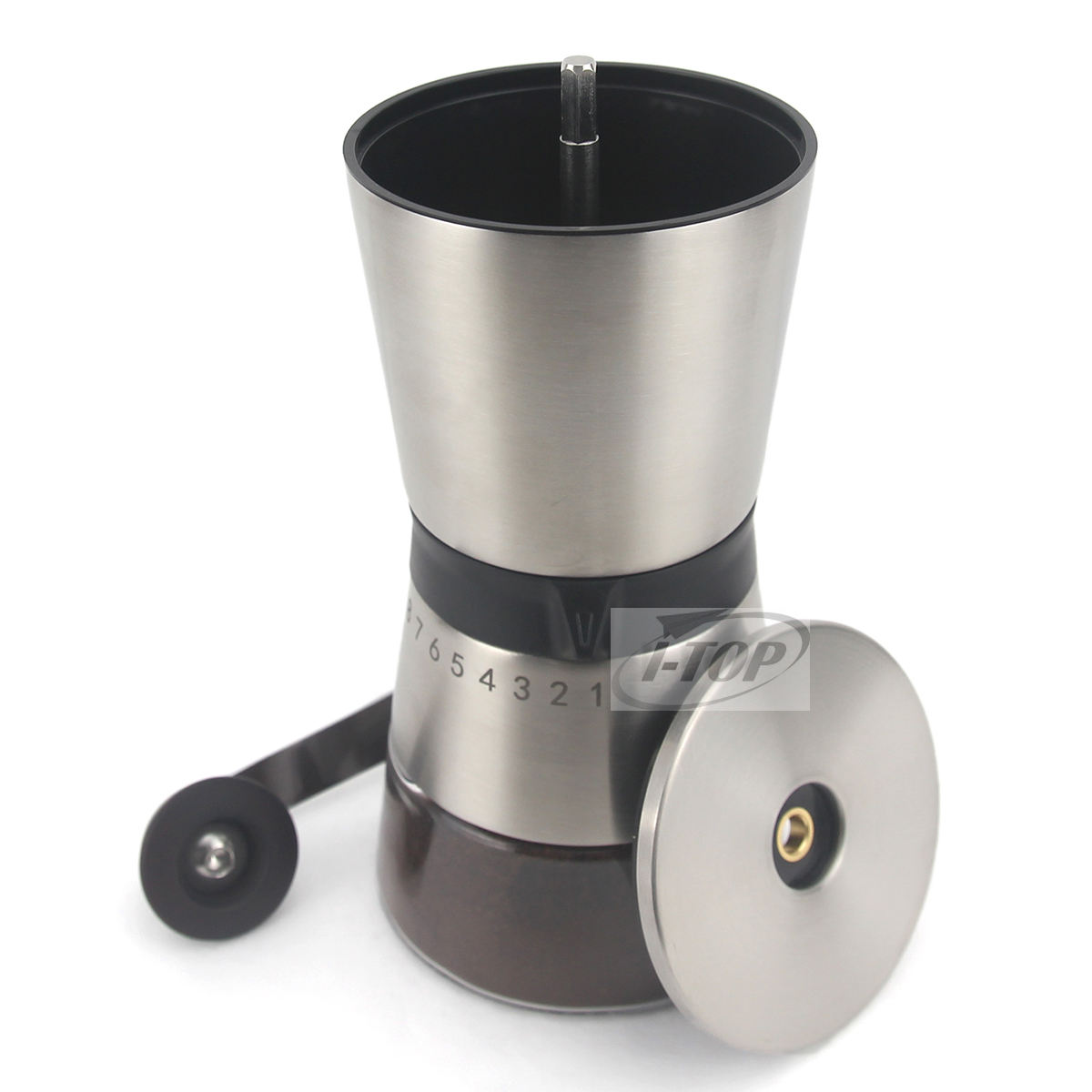 Moulin à café manuel italien portable de voyage Moulin à café à manivelle à double paroi avec réglage de finesse réglable