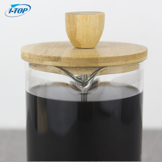 I-TOP GFP15 Haute Qualité Commerciale Goutte À Goutte En Acier Inoxydable Presse À Expresso Cafetière Résistant À La Chaleur Français Presse 350 ml Verre