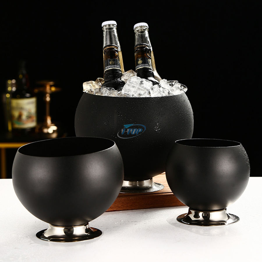 2022 nouveauté en acier inoxydable vin bière seau à glace boissons Champagne seau refroidisseur de glace pour la maison bar fête