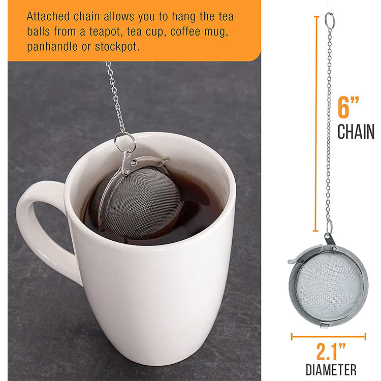 Boules à thé en maille d'acier inoxydable 304 de qualité alimentaire/infuseur à thé/passoire à thé