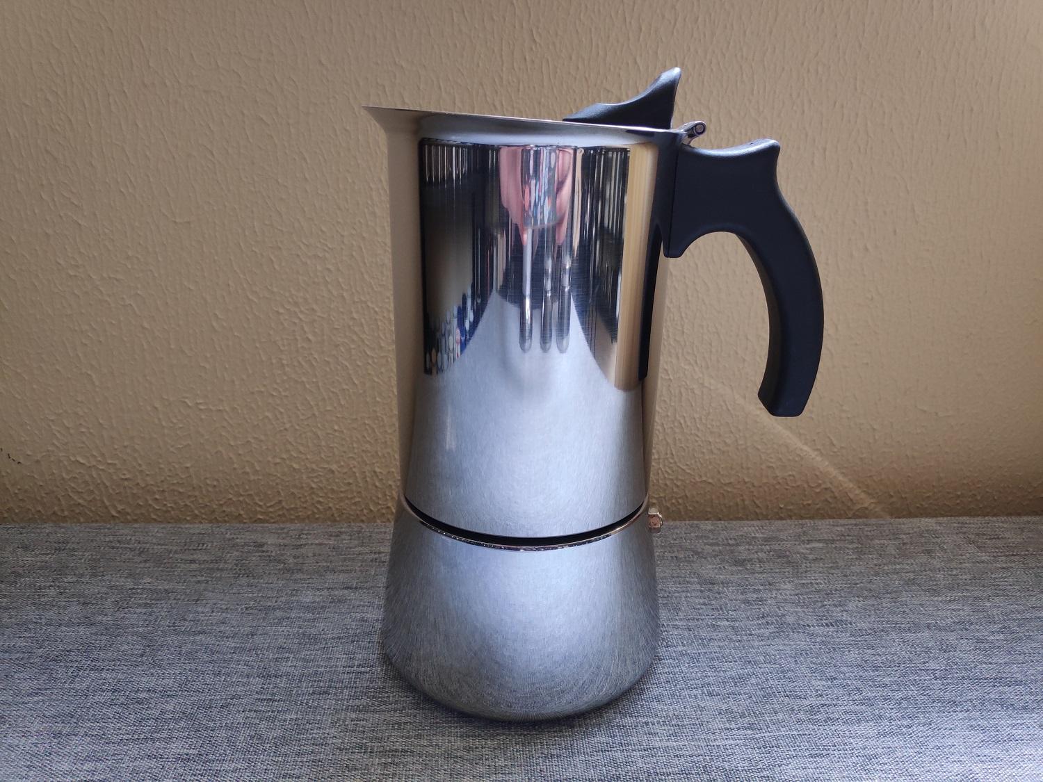 Cafetière pour cuisinière en acier inoxydable 304 Inox 18/8 Cafetière à expresso Moka Pot Moka Pot Café italien Induction de chaleur Disponible Poignée en nylon