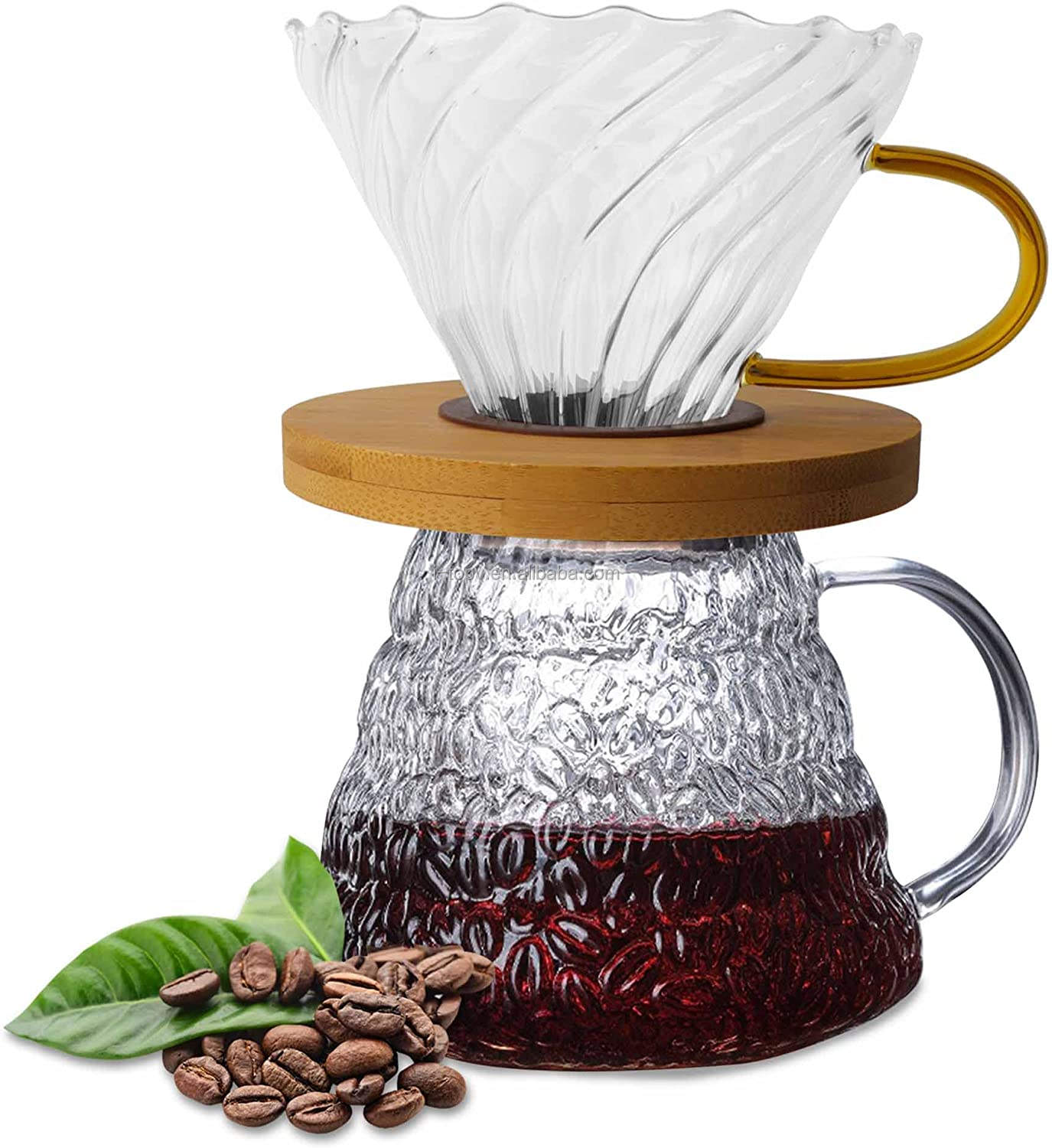 Pot d'égouttement de café de cafetière de brassage à froid en verre avec le filtre d'acier inoxydable