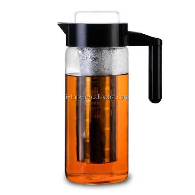 Pot d'égouttement de café de cafetière de brassage à froid en verre avec le filtre d'acier inoxydable
