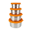 Ensemble de 4 boîtes à lunch Bento écologiques en acier inoxydable étanches pour enfants contenant de soupe à sauce avec couvercle en silicone
