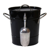 Stockage à glace avec couvercle et poignées de transport pour les fêtes, barbecues, pique-niques, camping, seau à glace en acier galvanisé.