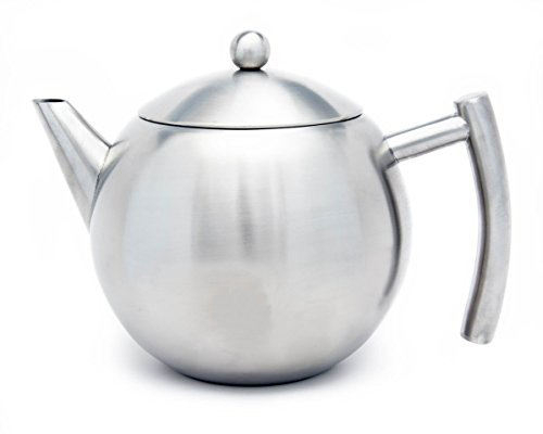 Théière en acier inoxydable de 34 oz/50 oz avec infuseur pour l'isolation du thé en vrac garde le thé au chaud pour une théière plus longue