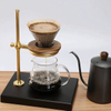 Porte-filtre à café en cuivre en gros pot porte-filtre goutte à goutte base en bois de noyer hauteur réglable