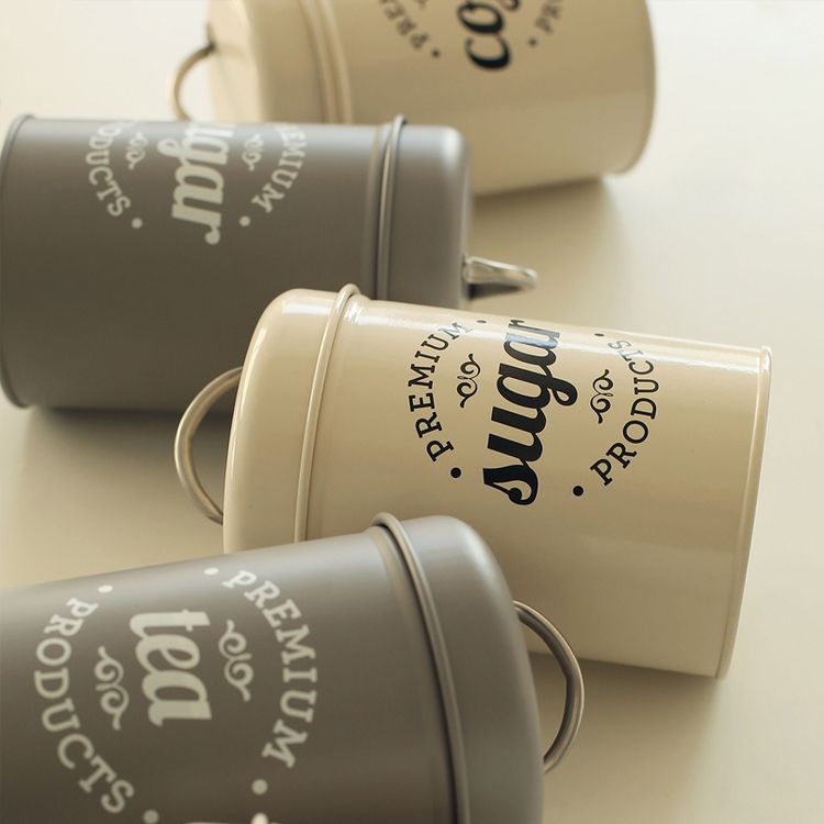 Bocaux de stockage hermétiques pour aliments ronds de qualité supérieure Coffret à biscuits en acier inoxydable Coffret à thé Sucre Récipient pour aliments avec couvercle
