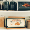 boîte à pain en métal blanc vintage avec poignée pour comptoir de cuisine