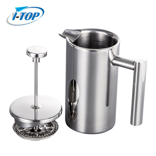 En gros Presse Française En Acier Inoxydable Prensa Francesa Pot Double Paroi Isolé Cafetière Pot Cafetière