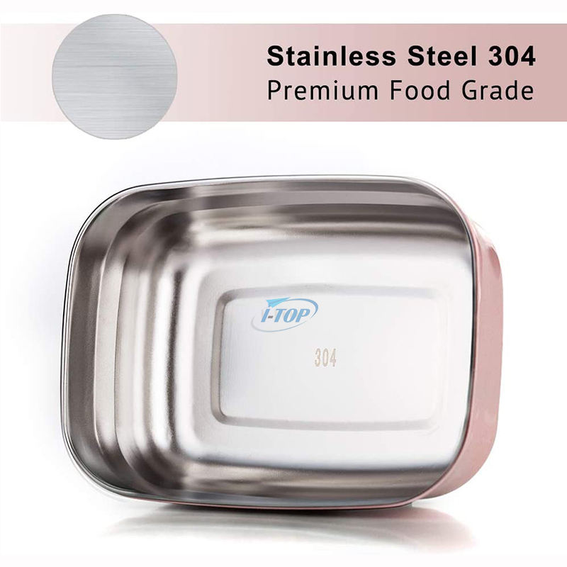 Vente en gros Adultes Enfants Leakproof Lunch Bento Box conteneur de stockage des aliments 304 Boîte à Lunch en Acier Inoxydable avec Couvercle