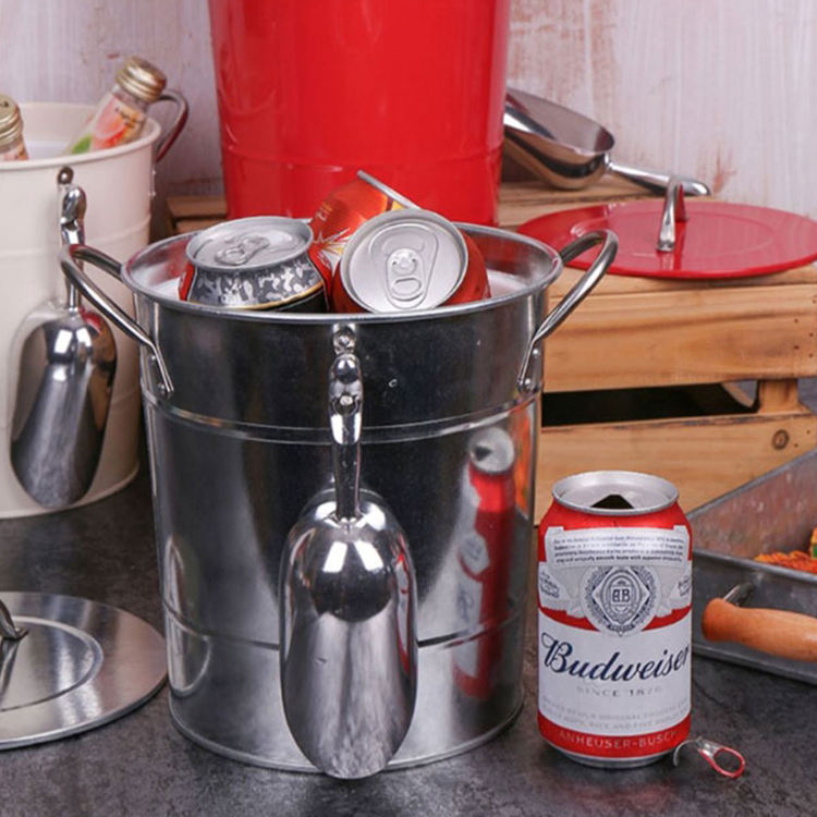 Seau à bière de glace de partie d'approvisionnement de barre seau à glace isolé d'acier inoxydable de double paroi pour la barre à la maison