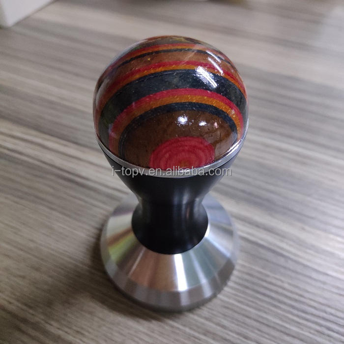 Presse à café en bois Espresso Coffee Powder Press Tamper Rainbow Coffee Press