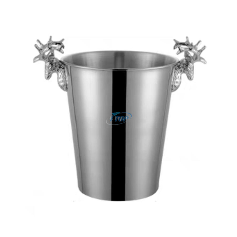 Seau à glace en acier inoxydable à double paroi portable de 5 litres de meilleure qualité pour événement et camping
