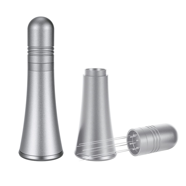 Agitateur de café expresso, outil d'agitation de café en alliage d'aluminium avec brosse propre, distributeur de café de type aiguille de support de poignée