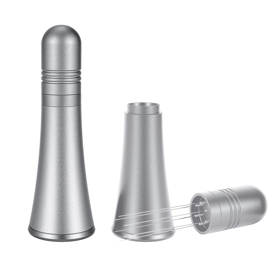 Agitateur de café expresso, outil d'agitation de café en alliage d'aluminium avec brosse propre, distributeur de café de type aiguille de support de poignée