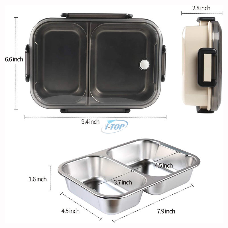 Offre spéciale lave-vaisselle boîtes à lunch écologiques en acier inoxydable alimentaire Snack conteneur bento boîtes à lunch avec 5 compartiments