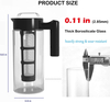 Écologique sans BPA en gros 1300ml borosilicate verre clair infusion froide cafetière glacée pichet avec infuseur amovible