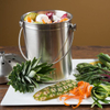 Poubelle à compost de cuisine pour comptoir de cuisine 1,3 gallon en acier inoxydable avec 1 bac à compost de filtre à charbon de rechange