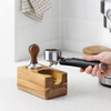 Station de bourrage de café en bois - Support de bourrage de 51 mm pour accessoires de machine à expresso - Support de porte-filtre en bois pour café