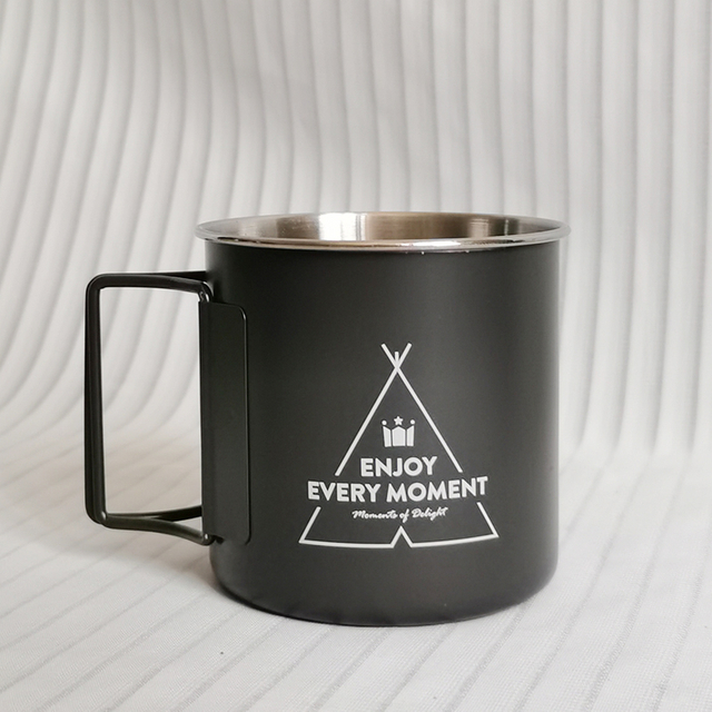 Camping tasse à eau en acier inoxydable 330ml tasse pliante Portable extérieure pour boisson froide bière café tasses en métal ensemble d'outils de café