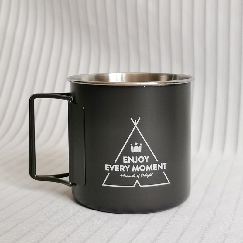 Camping tasse à eau en acier inoxydable 330ml tasse pliante Portable extérieure pour boisson froide bière café tasses en métal ensemble d'outils de café