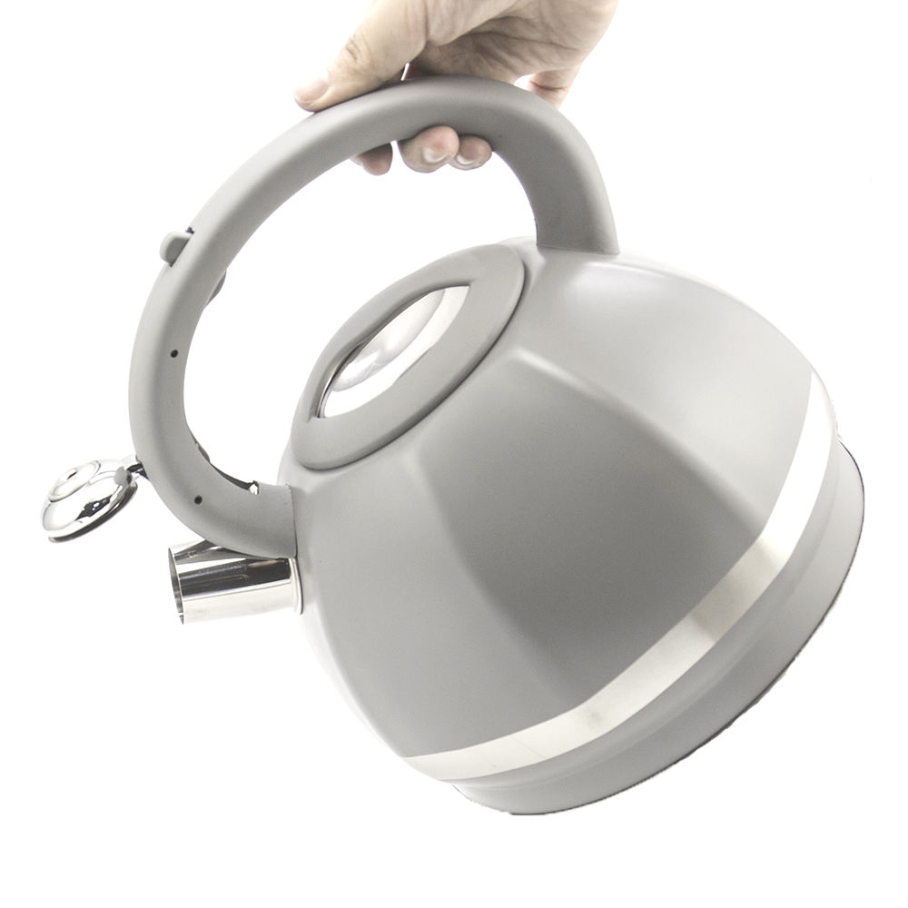 IT-CP1014 vente chaude couleur argent peinture bouilloire à thé sifflante en acier inoxydable
