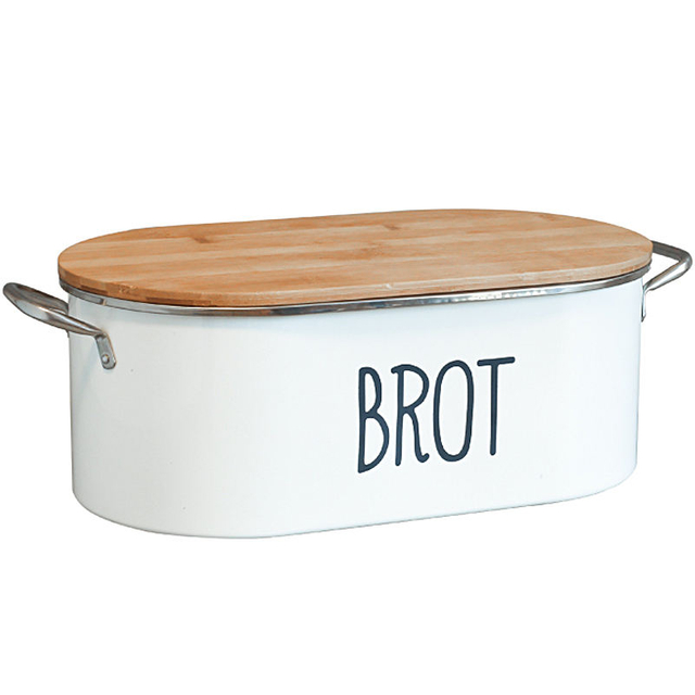 Boîte à pain moderne 2-en-1 avec couvercle de planche à découper en bambou pour sauver la corbeille à pain