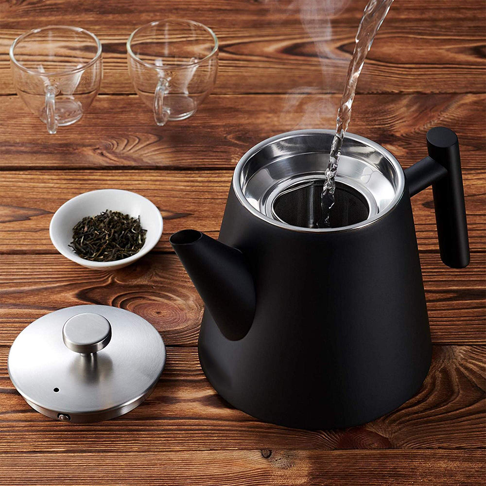 Nouveau produit cafetière en acier inoxydable bouilloire théière avec placage de couleur