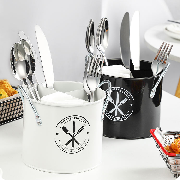 Style campagnard américain rétro vaisselle baguettes cage vidange couteau fourchette cuisine fournitures de cuisson baril de stockage