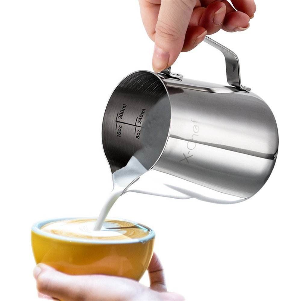 350 ml 600 ml Café Espresso Lait Moussant Pichet avec Échelles De Mesure Pot À Lait En Acier Inoxydable