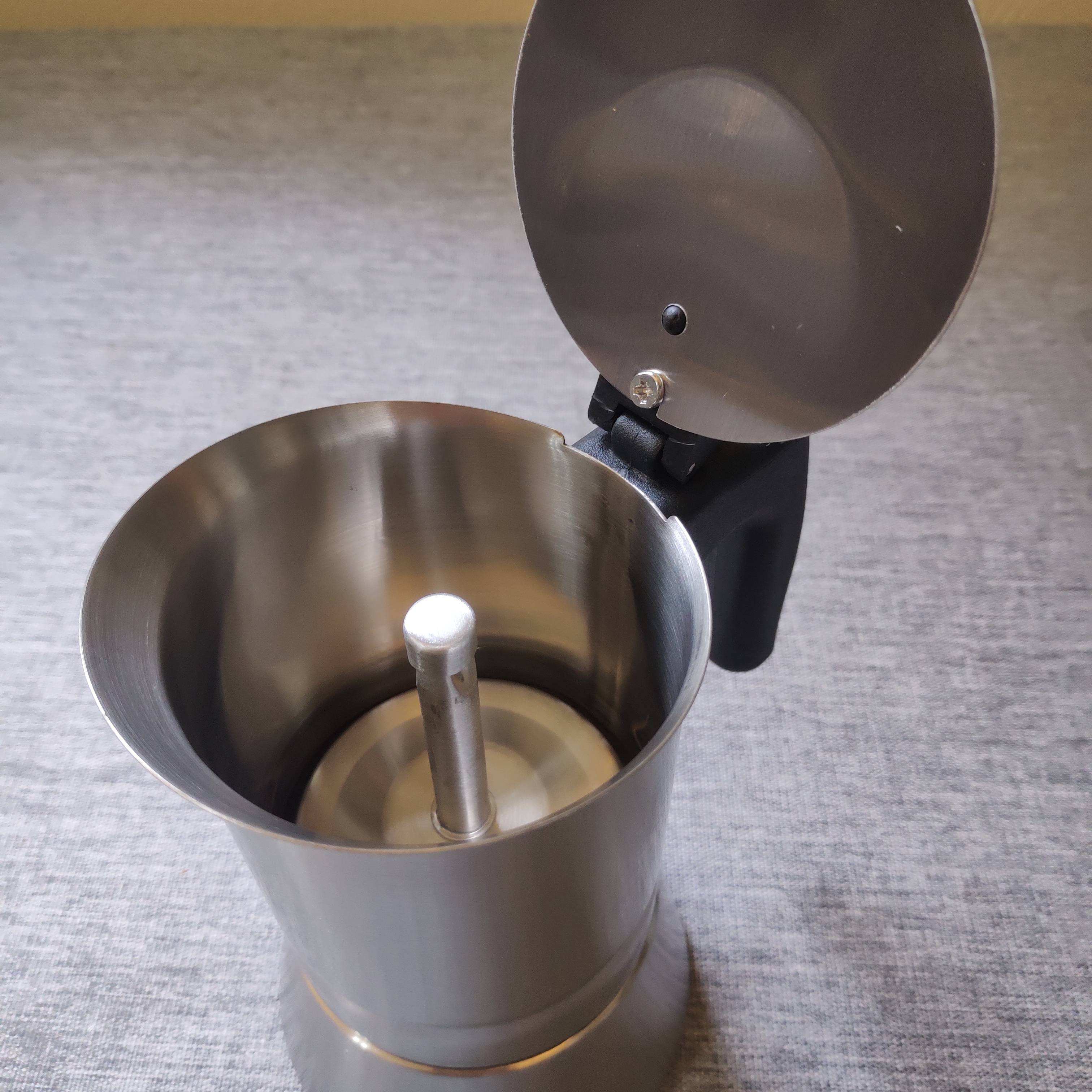 Acier inoxydable 304 Inox 18/8 Machine à expresso Moka Pot Moka Pot Induction de chaleur Disponible Poignée en nylon
