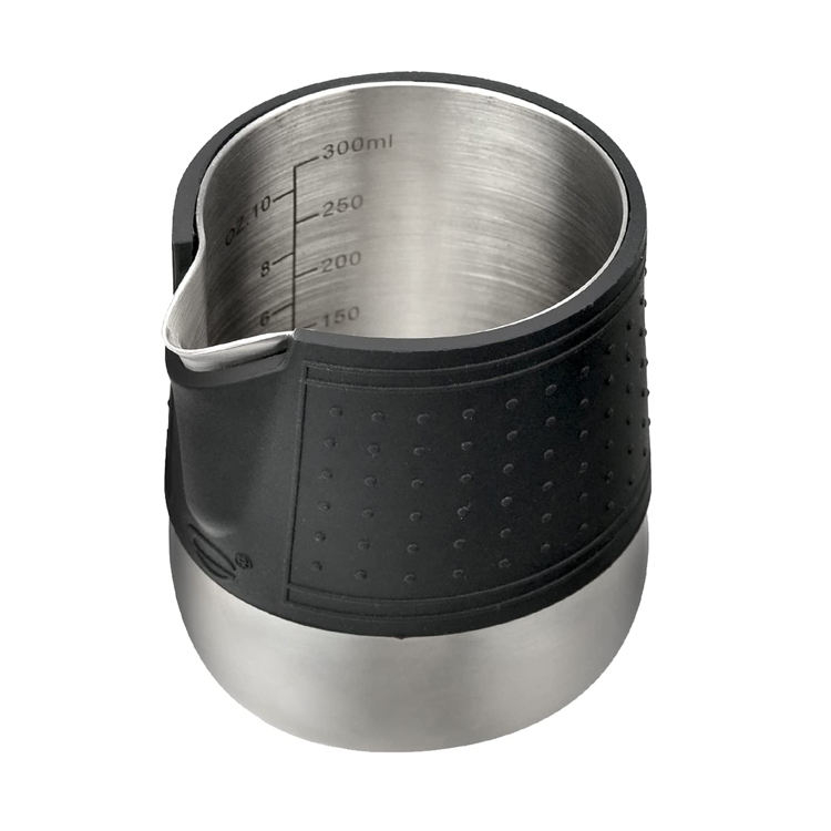 Pichet à mousser le lait Pichet à vapeur de lait en acier inoxydable Bec arrondi Coussinets en silicone résistant à la chaleur Pot à lait