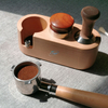 3 trous 51mm support de bourrage de filtre à café en bois, tapis de bourrage expresso, socle en bois de station de bourrage (marron)