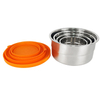 Ensemble de 4 boîtes à lunch Bento écologiques en acier inoxydable étanches pour enfants contenant de soupe à sauce avec couvercle en silicone