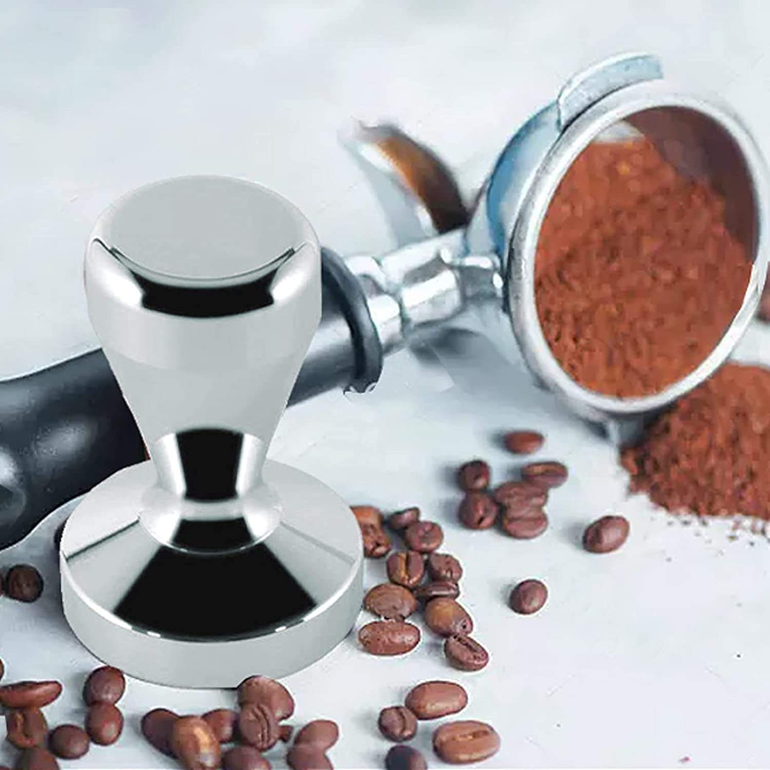 Presse à café en acier inoxydable Barista Espresso Tamper 51mm.53mm.58mm Presse à grains de café de base, Tamper à café expresso
