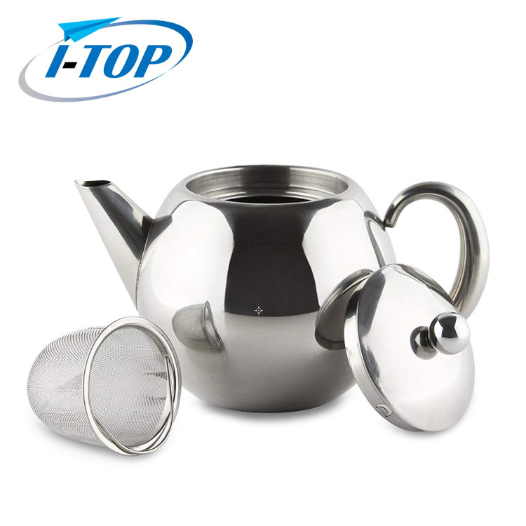 1L 1.5L Théière Argent En Acier Inoxydable Cafetière avec Filtre Oeuf Grande Capacité Théière
