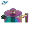 Rainbowl Peinture French Press Passe au lave-vaisselle Double paroi en acier inoxydable Coffee French Press