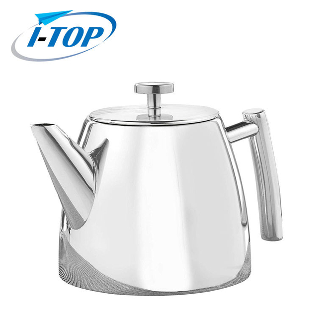 Théière à double paroi en acier inoxydable avec infuseur amovible 1.2L Machine à thé sur la cuisinière pour fruits à base de plantes et infusion