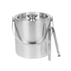 Seau à glace portable isolé en acier inoxydable à double paroi avec couvercle et pince à glace. Passoire incluse pour garder la glace froide et sèche.