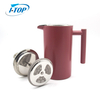304 nouveau design isolé cafetière française en métal à double paroi