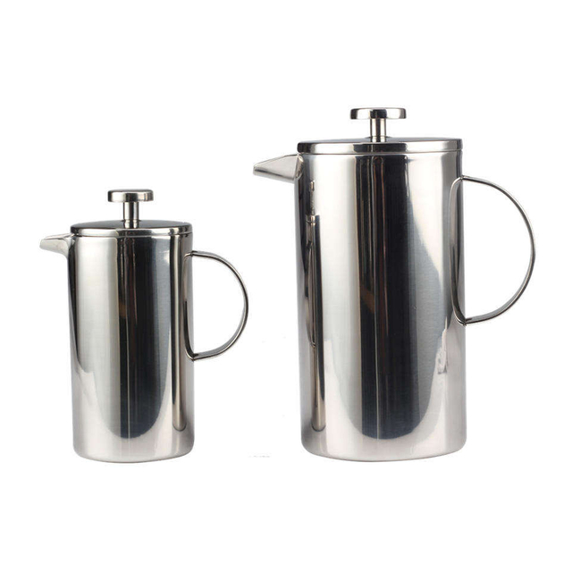 Acier inoxydable de qualité 304, cafetière à piston isolée à double paroi