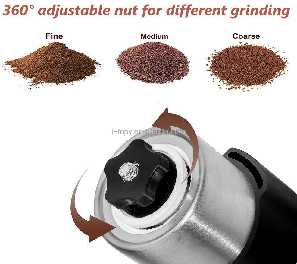 Moulin à café manuel réglable en acier inoxydable pratique