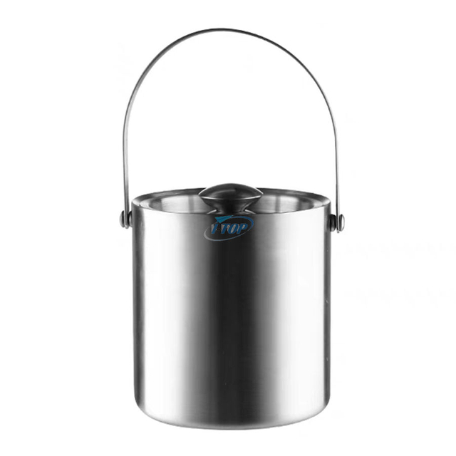Pour les fêtes et buffet seau à glace grand récipient à glace bouteilles de vin champagne seau à glace en acier inoxydable avec couvercle et pince