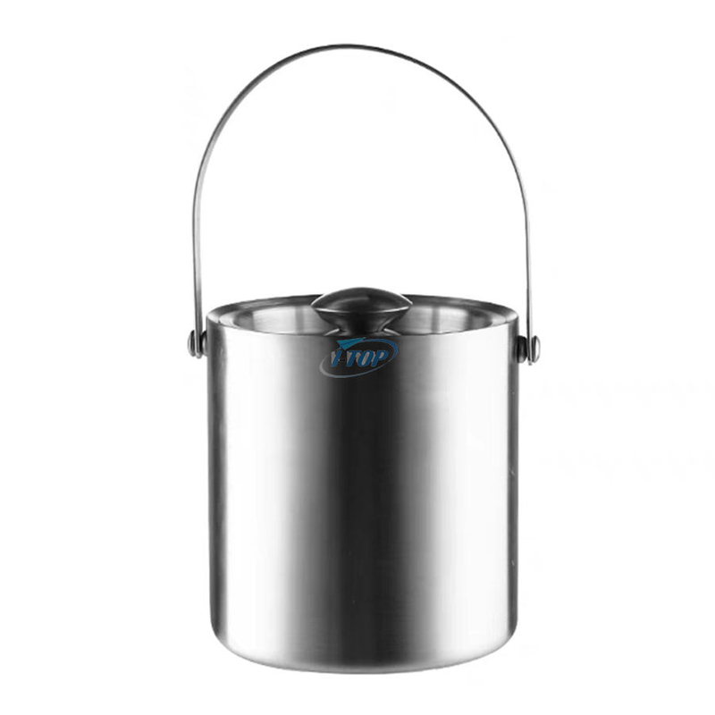 Pour les fêtes et buffet seau à glace grand récipient à glace bouteilles de vin champagne seau à glace en acier inoxydable avec couvercle et pince