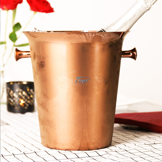 Seau à glace isolé en acier inoxydable à double paroi en acier inoxydable avec logo personnalisé pour les fêtes, les événements, les rassemblements